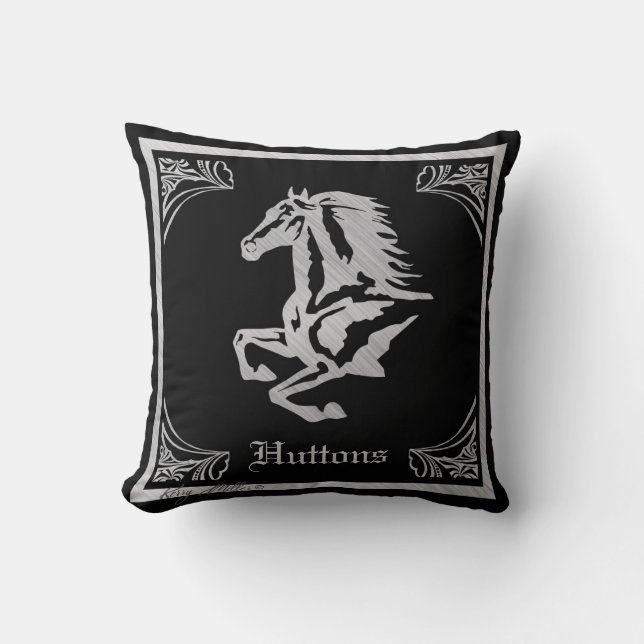 Coussin Cheval argenté classique (Recto)