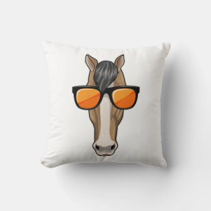 Coussin Cheval avec lunettes de soleil