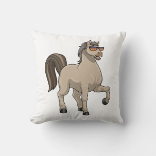 Coussin Cheval avec lunettes de soleil