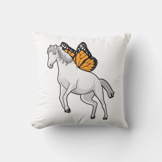 Coussin Cheval avec papillon (Recto)
