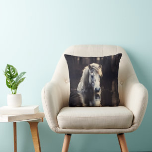 Coussin Cheval blanc dans le lac