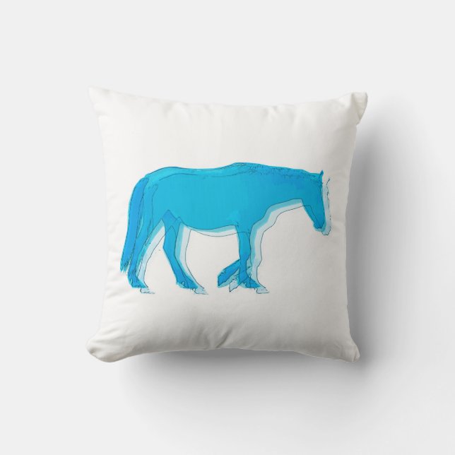 Coussin Cheval bleu (Recto)