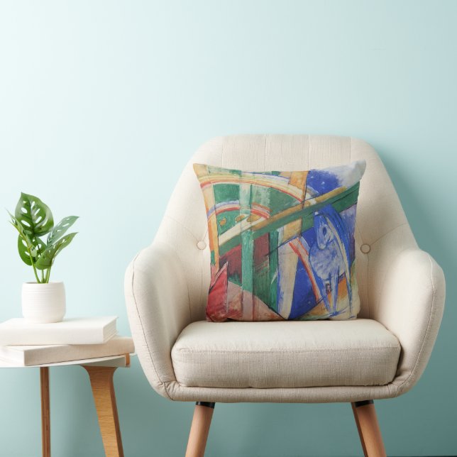 Coussin Cheval bleu avec arc-en-ciel par Franz Marc (Chaise)