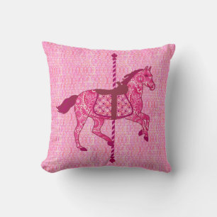 Coussin Cheval de carrousel - Fuchsia rose