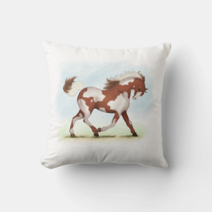 Coussin Cheval de Chestnut Overo Skewbald
