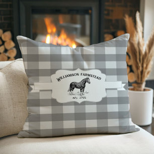 Coussin Cheval De Ferme Plaid De Buffle Gris