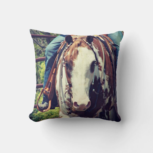 Coussin Cheval de peinture de l'Ouest (Recto)