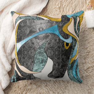 Coussin Cheval de Verre Abstrait - Équine moderne