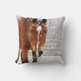 Coussin Cheval d'hiver Noël
