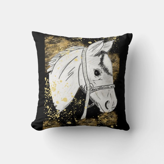 Coussin Cheval d'or (maman Stanworth) (Recto)