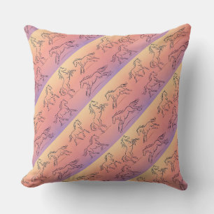 Coussin Cheval en motif artistique diagonal de chevaux au
