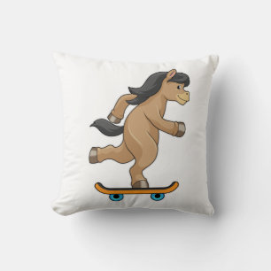Coussin Cheval en Patinage avec Skateboard