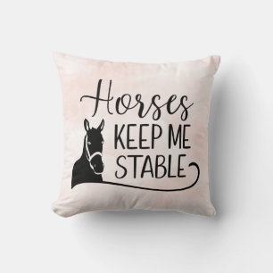 Coussin Cheval Équestre Poney Cowboy Western Rose Pâle
