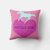 Coussin Cheval équitation Coeur avec Pony sauvage (Verso)