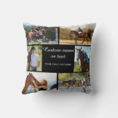 Coussin Cheval équitation Photo Collage Animal Noir Coussi (Verso)