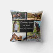 Coussin Cheval équitation Photo Collage Animal Noir Coussi (Recto)