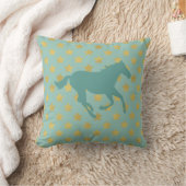 Coussin Cheval et étoiles - bleus layette et d'or (Couverture)