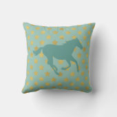 Coussin Cheval et étoiles - bleus layette et d'or (Verso)