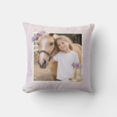 Coussin Cheval Floral Violet Filles (Recto)