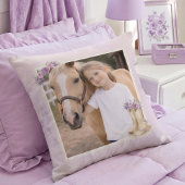 Coussin Cheval floral violet pour filles