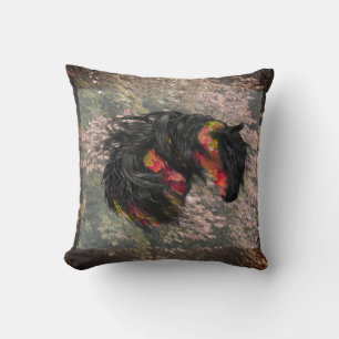 Coussin Cheval friésien d'automne Pillow