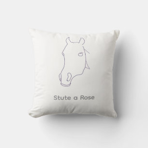 Coussin Cheval gris dit non drôle et mignon chevaux