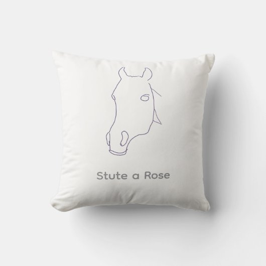 Coussin Cheval gris dit non drôle et mignon chevaux (Recto)
