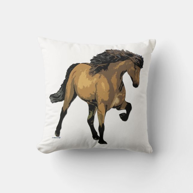 Coussin Cheval islandais Buckskin en Nouvelle Vogue (Recto)