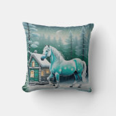 Coussin Cheval magique en forêt enchantée (Recto)