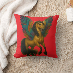 Coussin Cheval Magnifique Avec des Ailes Spectaculaires