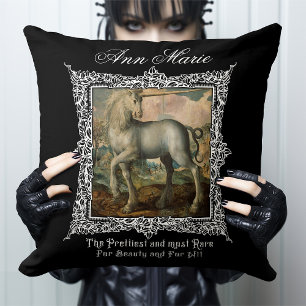 Coussin Cheval médiéval Unicorne gothique personnalisé