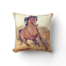 Cheval Mustang Sauvage Aquarelle Peinture