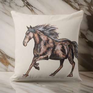 Coussin Cheval Mystique Moderne Aquarelle