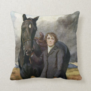 Coussin Cheval noir vintage de beauté de livre de Sewell