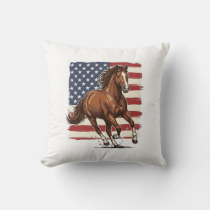 Coussin Cheval patriotique conception vectorielle occident