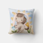 Coussin Cheval Personnalisé, Bébé Animaux, Boho, Arc-en-ci (Recto)