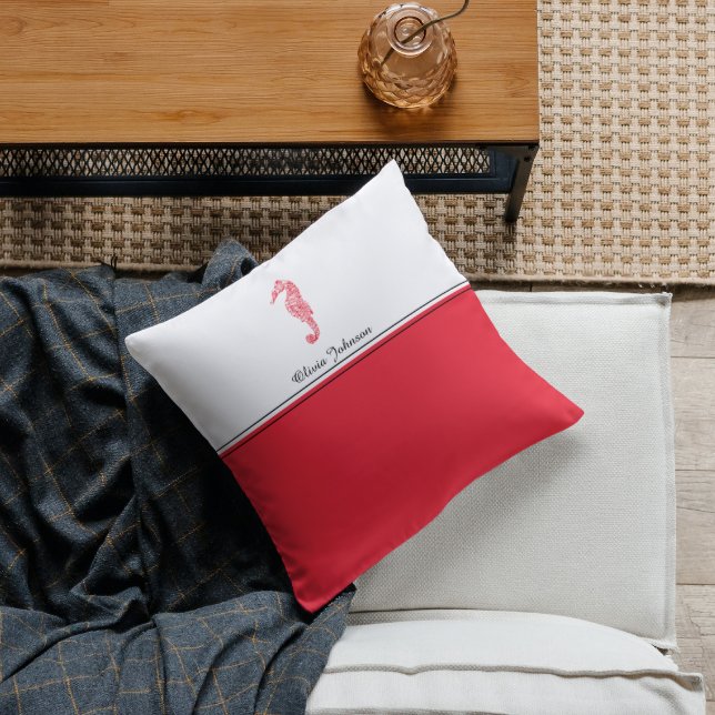 Coussin Cheval rouge tirant mer nom de vie élégant (Créateur téléchargé)