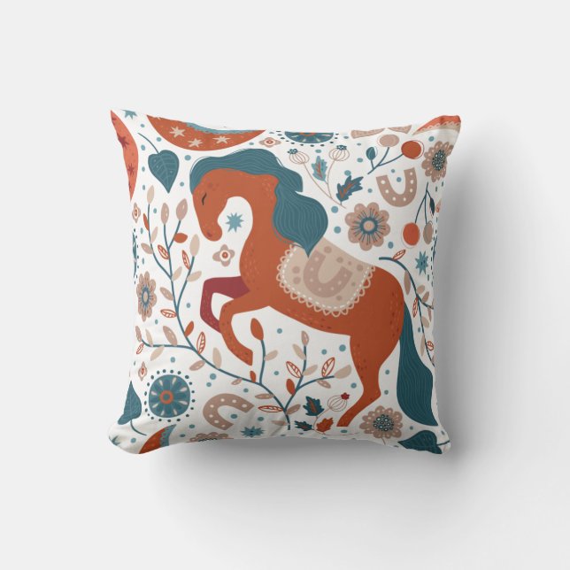 Coussin Cheval scandinave mignon (Recto)
