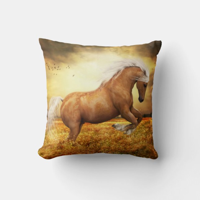 Coussin Cheval Sundance de palomino (Recto)