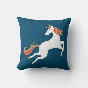 Coussin Cheval Unicorne Personnalisé Golden Red Parties sc
