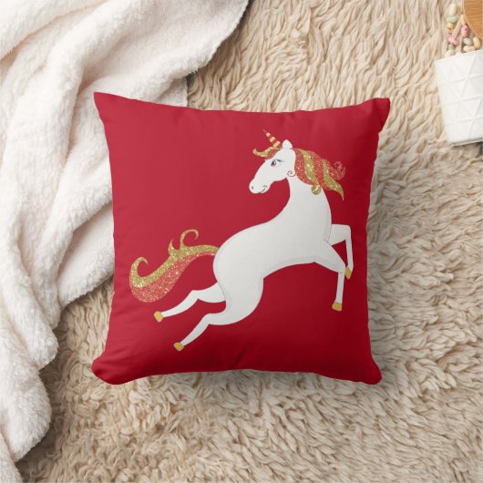 Coussin Cheval Unicorne personnalisé Parties scintillant r (Couverture)