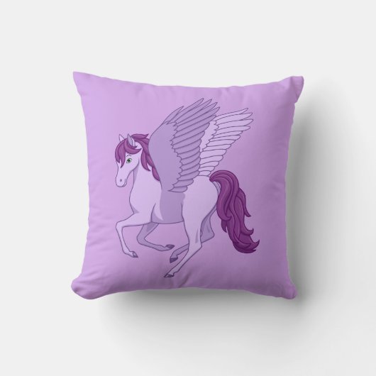 Coussin Cheval Volant Violet Pegasus (Recto)