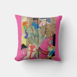 Coussin chevalier médiéval à cheval