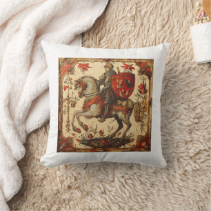 Coussin Chevalier médiéval à cheval