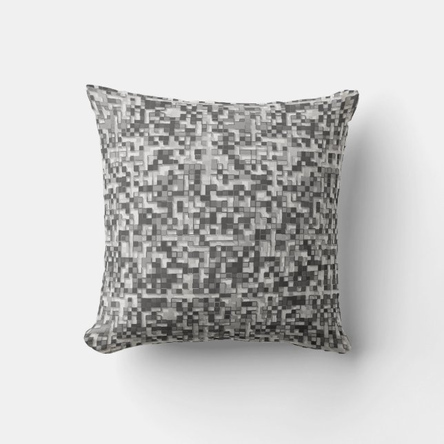 Coussin Chevauchement de petits carrés dans les tons gris  (Recto)