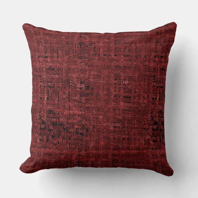 Coussin Chevauchement de petits carrés rouges peints (Recto)