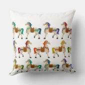 Coussin chevaux arc-en-ciel blanc (Verso)