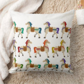 Coussin chevaux arc-en-ciel blanc (Couverture)