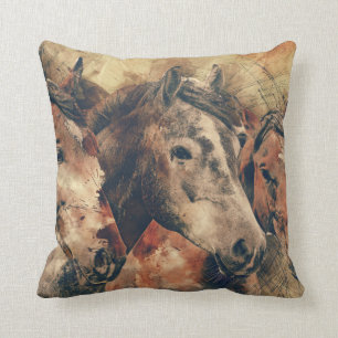Coussin Chevaux d'aquarelle