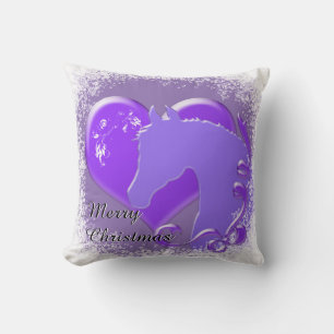 Coussin Chevaux de Coeur III Vacances (Cheval Violet/Coeur